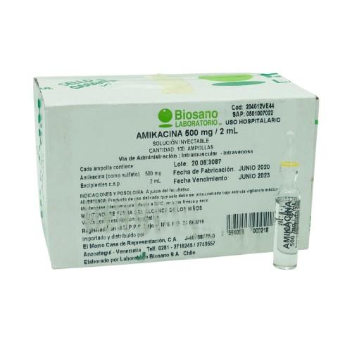 Amikacina 500 mg / 2 ml x 100 Ampollas